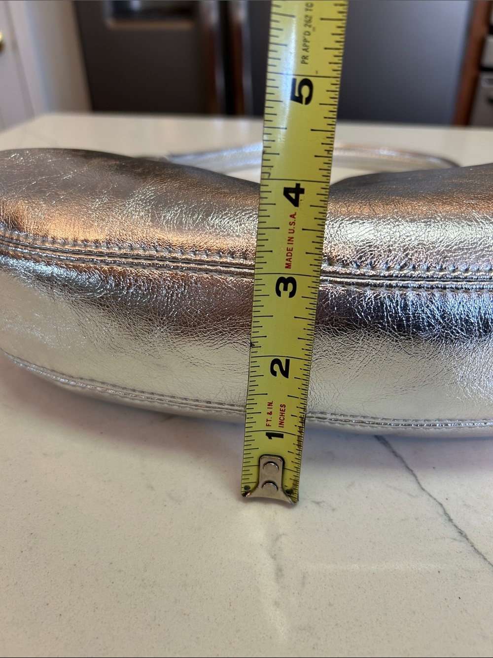 Zara Metallic Silver Crescent Shoulder Bag - Picture 13 of 13